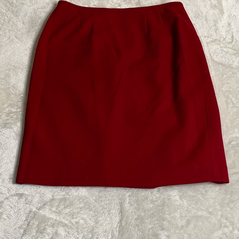 Red Wool Kasper Skirt